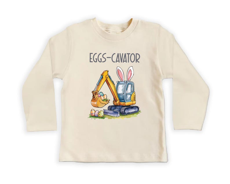 Eggs-Cavator Baby Sweatshirt, Boys Easter Pullover