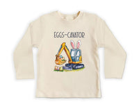 Eggs-Cavator Baby Sweatshirt, Boys Easter Pullover