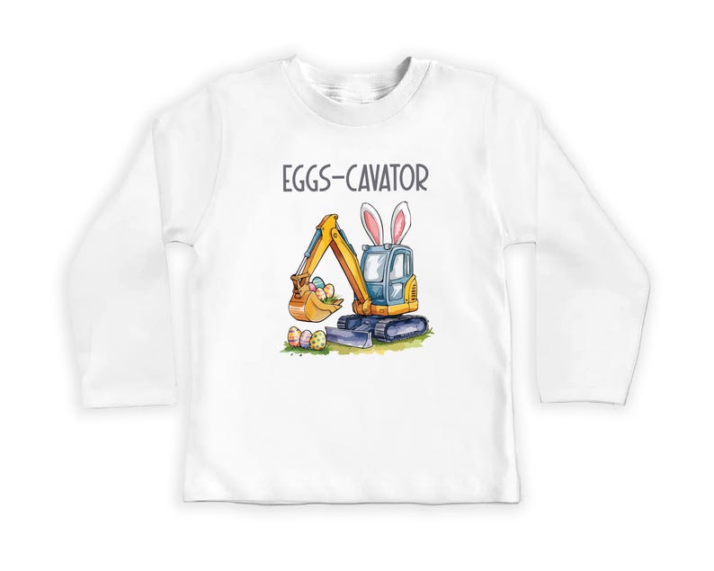 Eggs-Cavator Baby Sweatshirt, Boys Easter Pullover