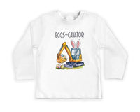 Eggs-Cavator Baby Sweatshirt, Boys Easter Pullover