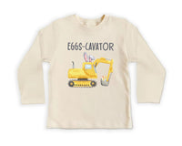 Eggs-Cavator Baby Bodysuit, Boys Easter Pullover