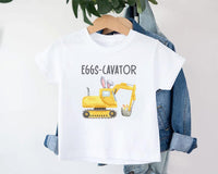 Eggs-Cavator Baby Bodysuit, Boys Easter Pullover