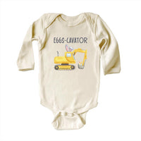 Eggs-Cavator Baby Bodysuit, Boys Easter Pullover