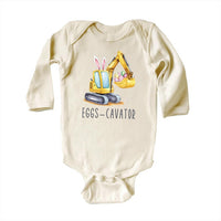 Eggs-Cavator Baby Sweatshirt, Boys Easter Pullover