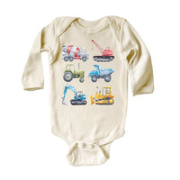 Truck Construction Baby Bodysuit, Excavator Truck Lover Outfit