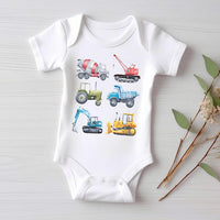 Truck Construction Baby Bodysuit, Excavator Truck Lover Outfit