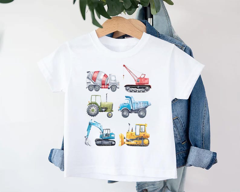 Truck Construction Baby Shirt, Excavator Truck Lover Outfit