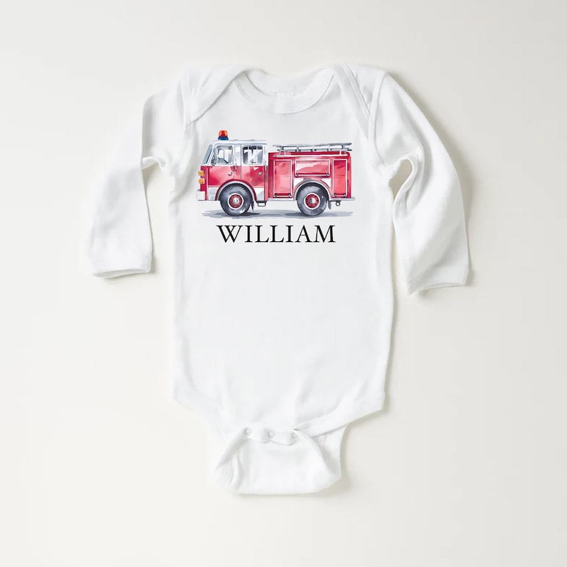 Custom Name Baby Sweatshirt, Personalized Firefighter Kids Outfit