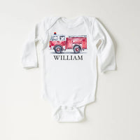 Custom Name Baby Sweatshirt, Personalized Firefighter Kids Outfit