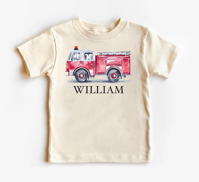 Custom Name Baby Bodysuit, Personalized Firefighter Kids Outfit