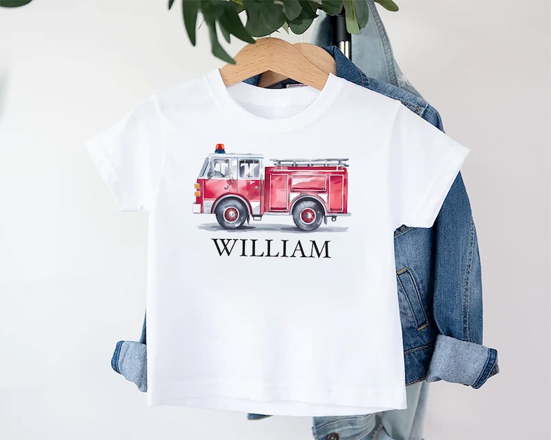 Custom Name Baby Bodysuit, Personalized Firefighter Kids Outfit