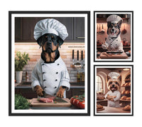 Personalized Chef Pet Portrait, Custom Dog or Cat Painting, Funny Cooking Gifts for Chefs