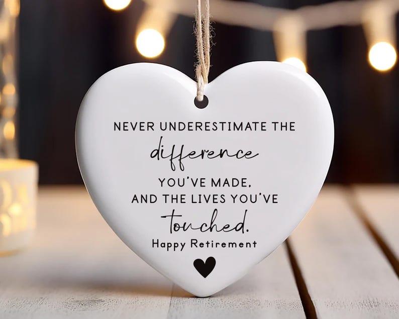 Never Underestimate the Difference You Made Ornament, Personalized Retirement Gift, Ceramic Appreciation Keepsake