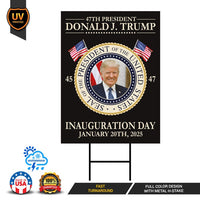 Trump Inauguration 2025 Yard Sign - JD Vance Lawn Sign, 45 47 President Donald Trump Sign, Trump Inauguration Yard Sign with Metal H-Stake