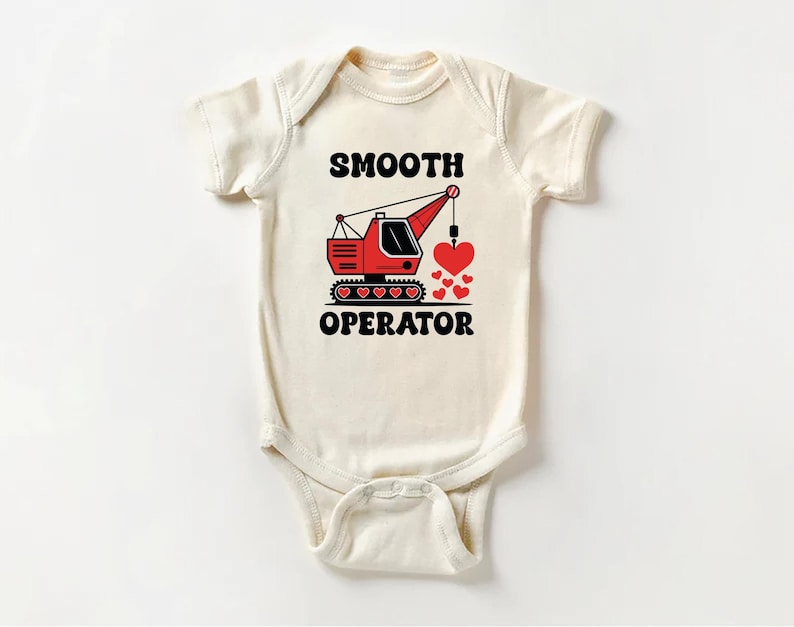 Construction Valentine Baby Shirt, First Valentines Day Outfit