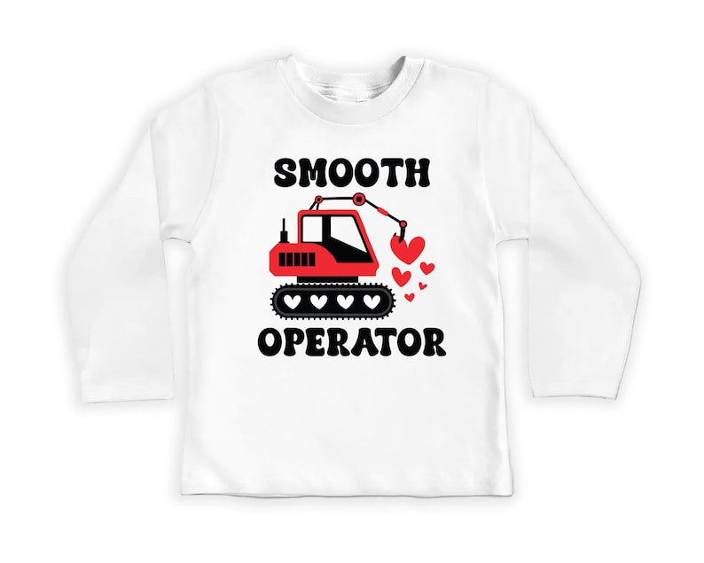 Construction Valentine Baby Sweatshirt, First Valentines Day Outfit