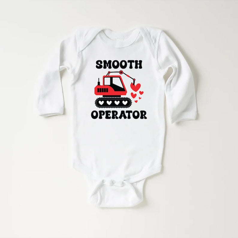 Construction Valentine Baby Sweatshirt, First Valentines Day Outfit