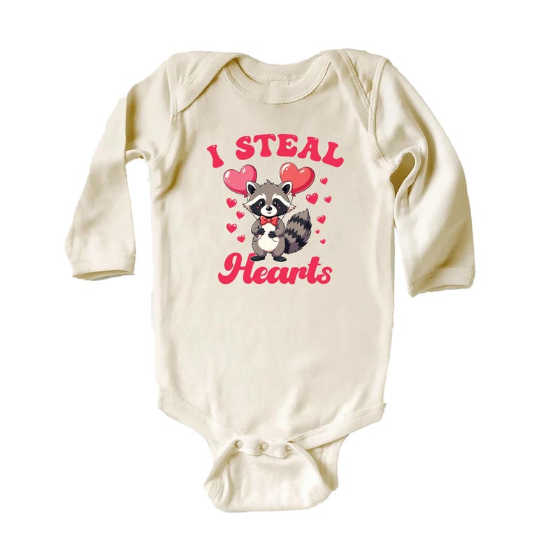 I Steal Hearts Baby Shirt, Cute Animal Valentine Outfit