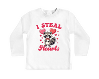 I Steal Hearts Baby Shirt, Cute Animal Valentine Outfit