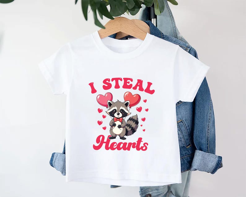 I Steal Hearts Baby Shirt, Cute Animal Valentine Outfit