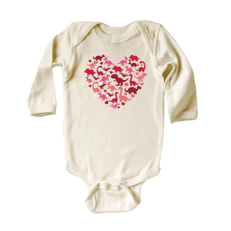 Dinosaur Heart Baby Sweatshirt, Cute Valentine Outfit