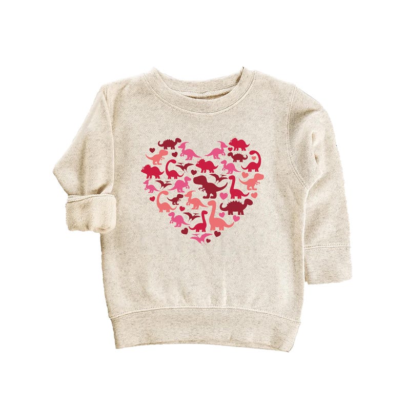 Dinosaur Heart Baby Sweatshirt, Cute Valentine Outfit