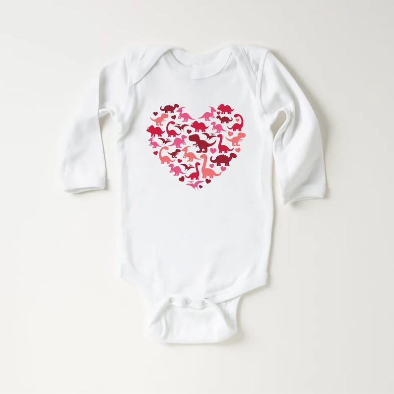 Dinosaur Heart Baby Sweatshirt, Cute Valentine Outfit