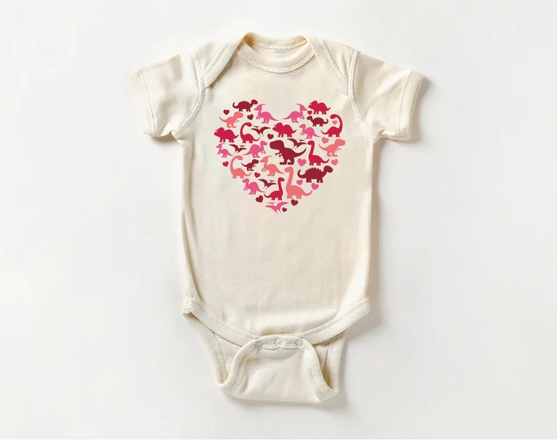 Dinosaur Heart Baby Sweatshirt, Cute Valentine Outfit