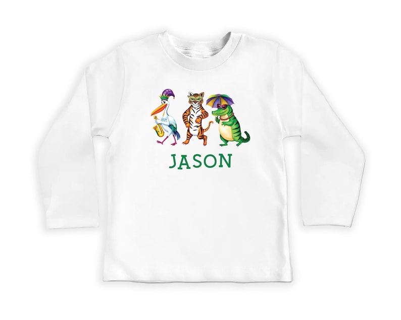 Personalized Mardi Gras Baby Sweatshirt, Adorable Mardi Gras Parade Outfit