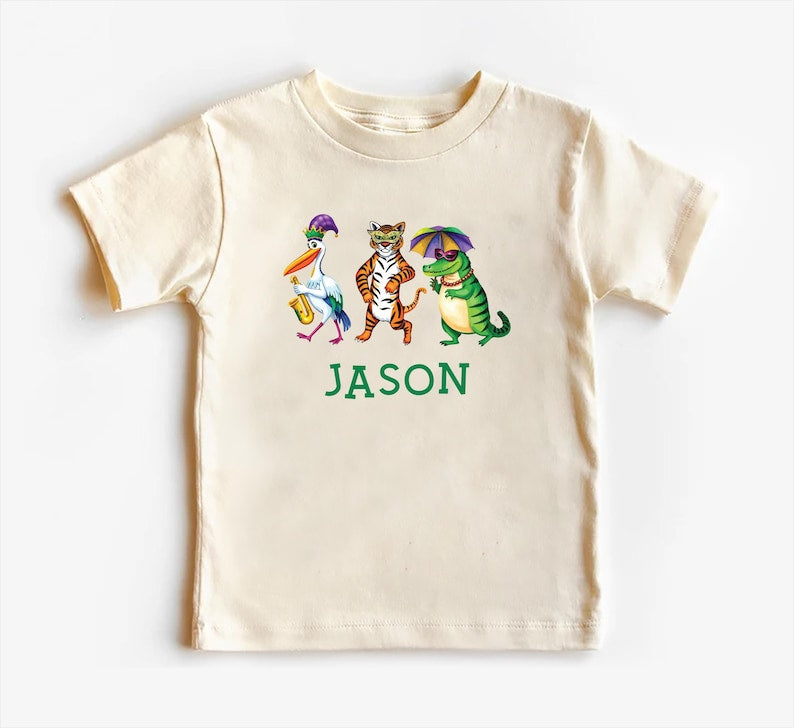 Personalized Mardi Gras Baby Sweatshirt, Adorable Mardi Gras Parade Outfit