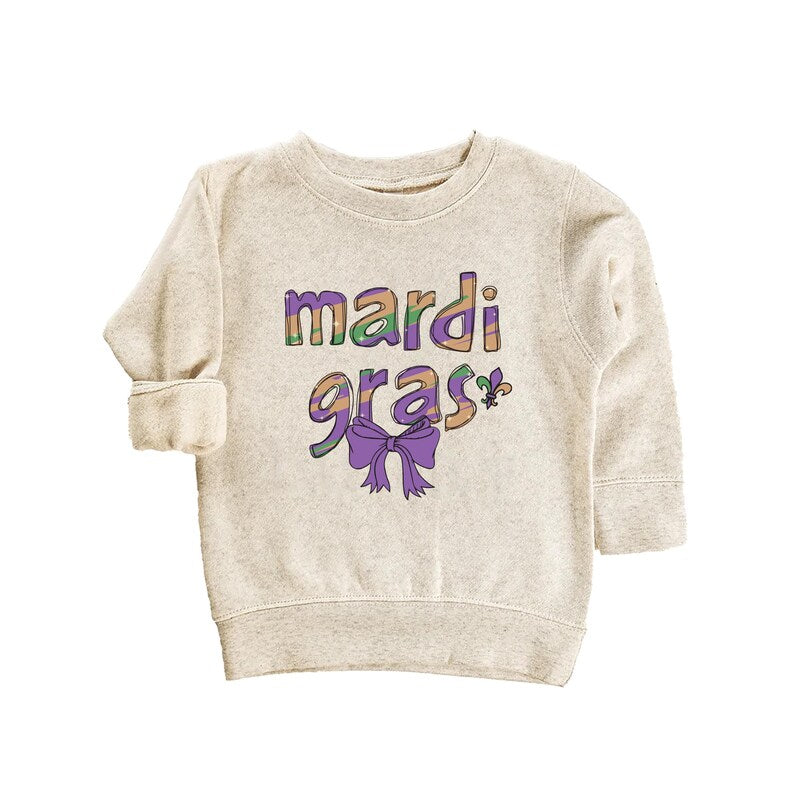 Mardi Gras Coquette Baby Sweatshirt, Mardi Gras Baby Clothing