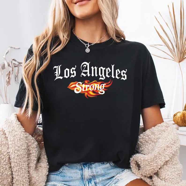 Los Angeles Strong Short Sleeve T-Shirt, LA Graphic Forest Outfit