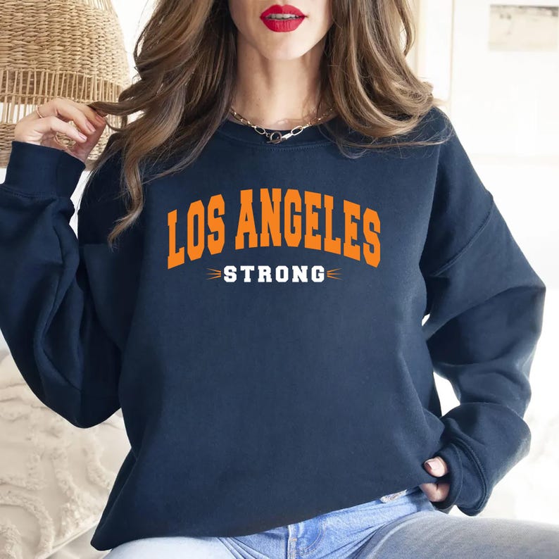 Los Angeles Strong Sweatshirt, LA Graphic Forest Outfit