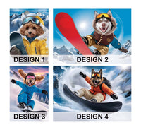 Custom Snowboarding Pet Portrait Artwork, Personalized Dog or Cat Painting