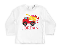 Personalized Valentine Dump Truck Baby Sweatshirt, Adorable Valentine Outfit