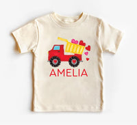 Personalized Valentine Dump Truck Baby Sweatshirt, Adorable Valentine Outfit