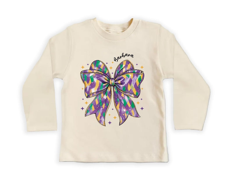 Personalized Mardi Gras Baby Sweatshirt, Mardi Gras Party Tee Youth Gift