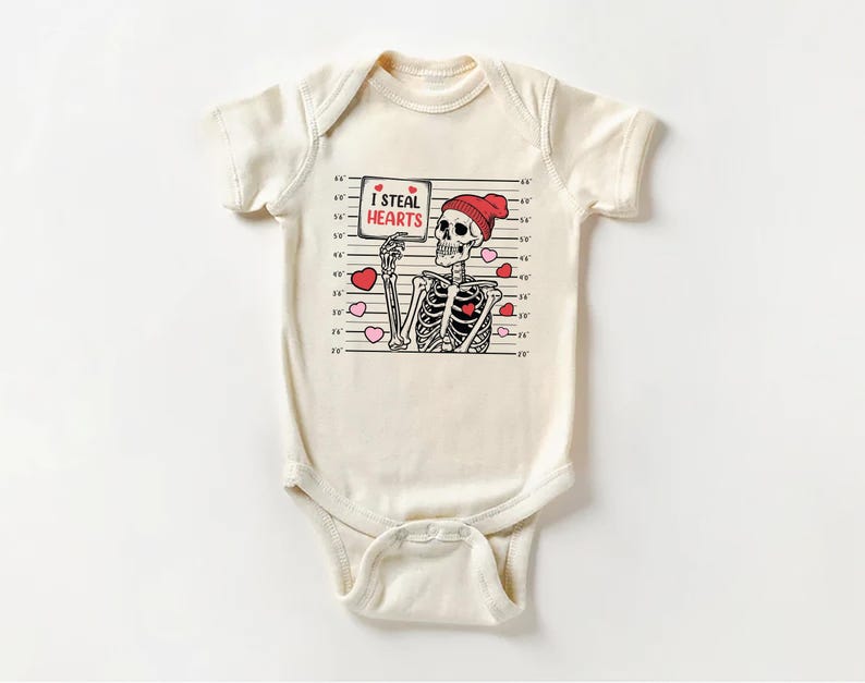 Boys Valentine’s Day Baby Bodysuit, Valentine Outfit for Kids