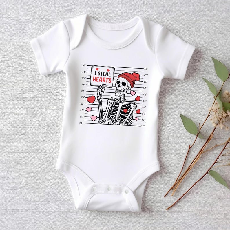 Boys Valentine’s Day Baby Bodysuit, Valentine Outfit for Kids