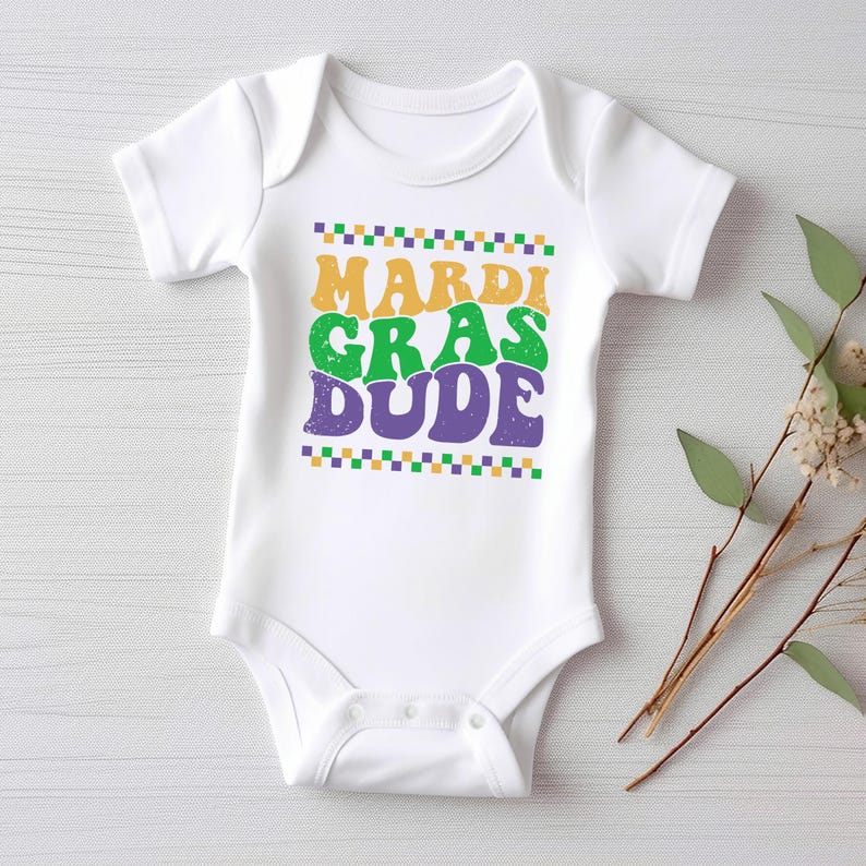 Mardi Gras Dude Baby Sweatshirt, Boys Festive Toddler Outfit for Mardi Gras