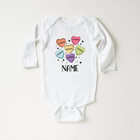 Custom Candy Hearts Baby Sweatshirt, Personalized Valentine’s Day Outfit