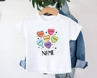 Custom Candy Hearts Baby Sweatshirt, Personalized Valentine’s Day Outfit