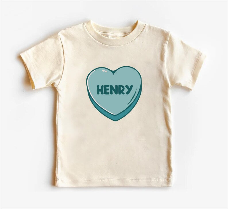 Blue Candy Heart Baby Sweatshirt, Valentine’s Day Outfit for Kids