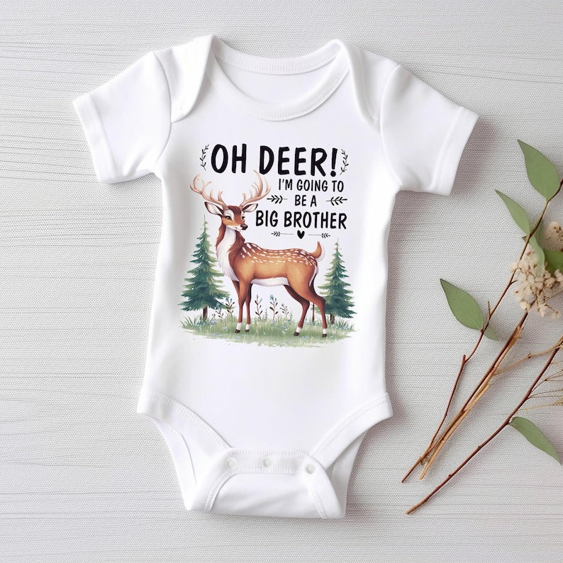 Oh Deer I’m Going to Be a Big Brother Baby Bodysuit