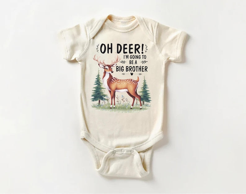 Oh Deer I’m Going to Be a Big Brother Baby Bodysuit