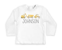 Personalized Construction Baby Sweatshirt, Custom Equipment Outfit