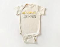 Personalized Construction Baby Sweatshirt, Custom Equipment Outfit