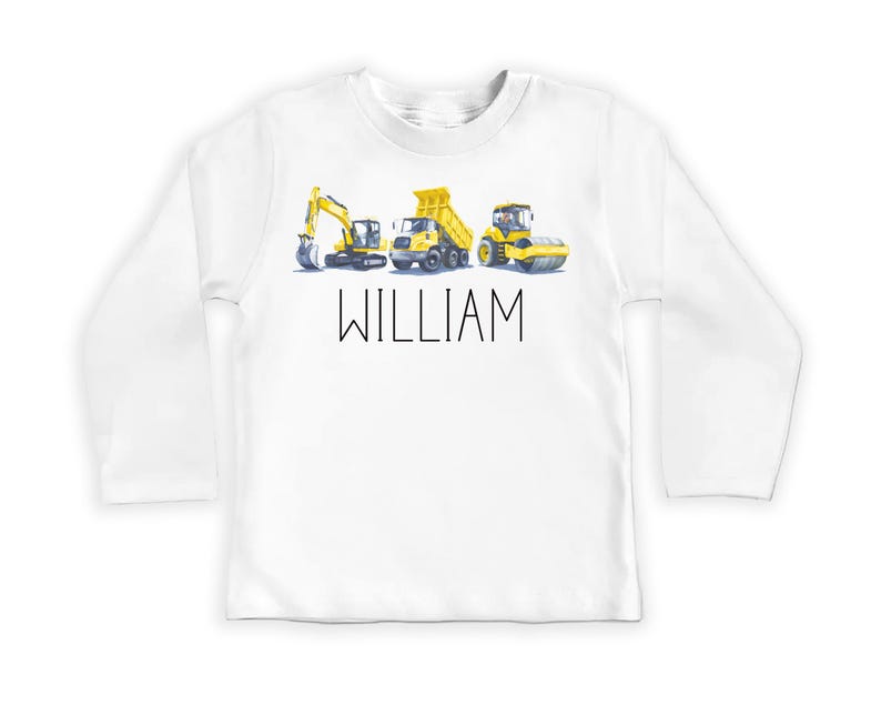 Personalized Construction Baby Bodysuit, Custom Equipment Outfit