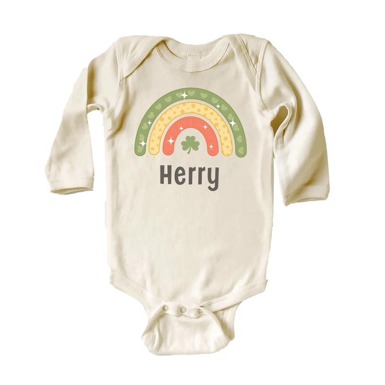 Personalized St. Patrick's Day Baby Shirt, St. Patty's Day Rainbow Baby Outfit