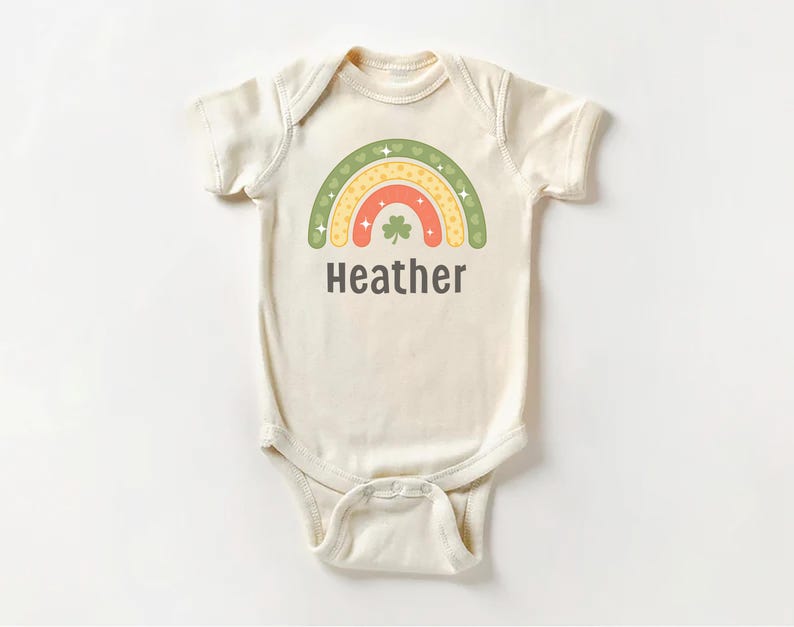 Personalized St. Patrick's Day Baby Bodysuit, St. Patty's Day Rainbow Baby Outfit